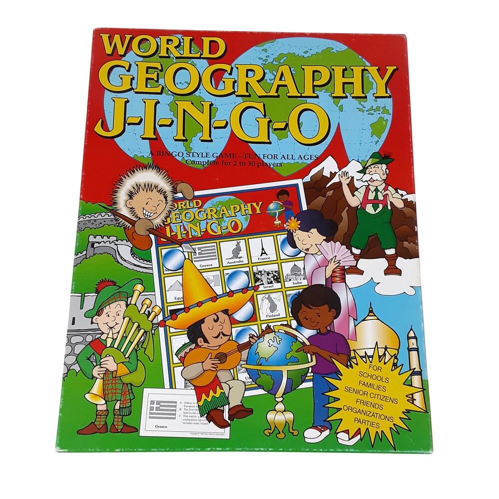 Jingo World Geography Edition Bingo Style Board Game 2-30 Players Holiday